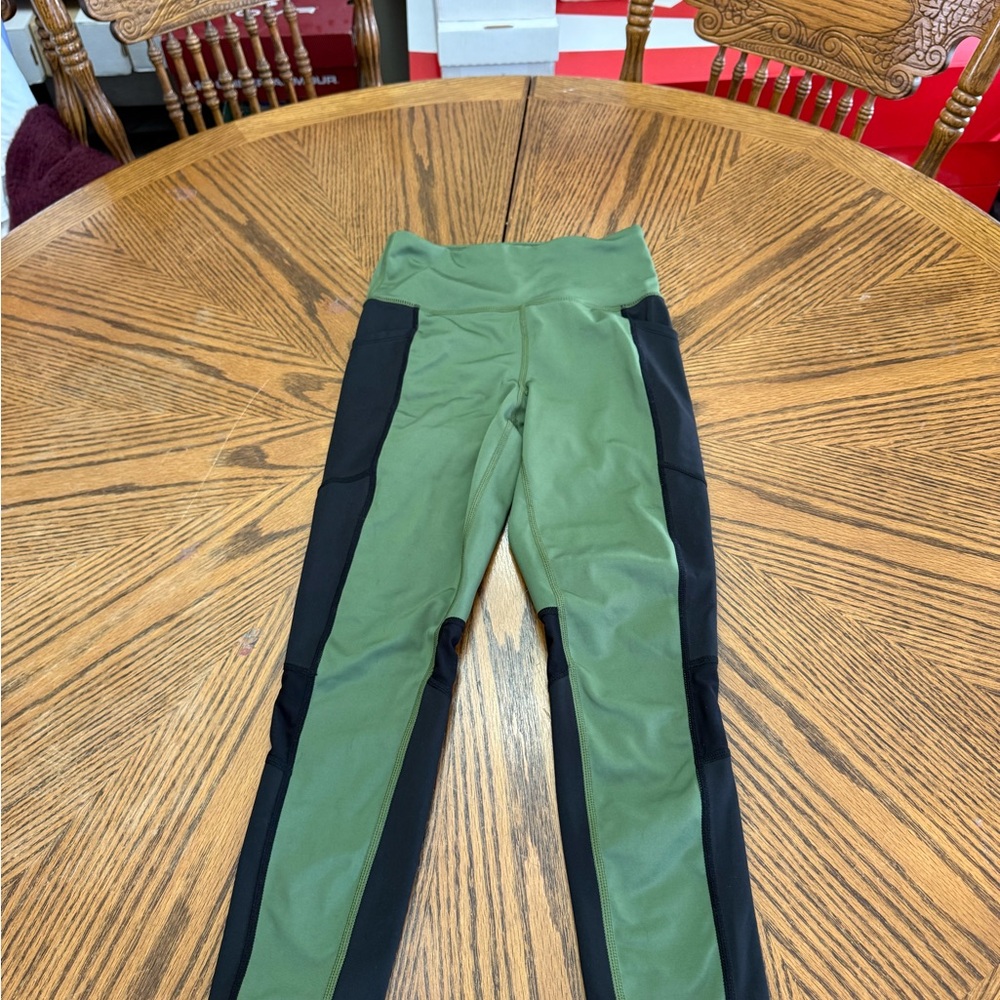 LuLaRoe Green and Black Leggings with High Waist